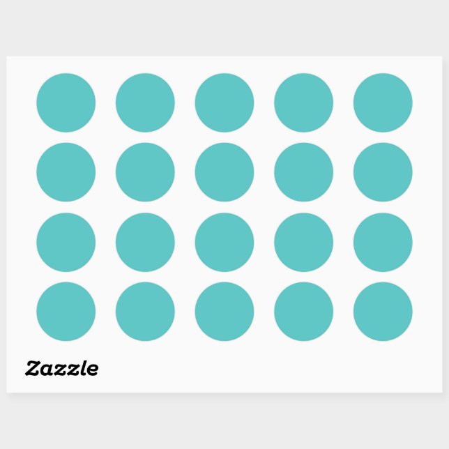 Solid aqua sky turquoise classic round sticker (Sheet)
