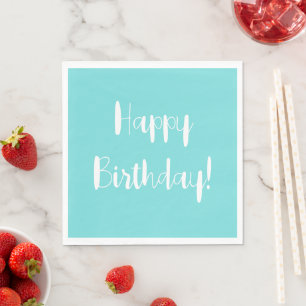 Solid Aquamarine Birthday Napkin