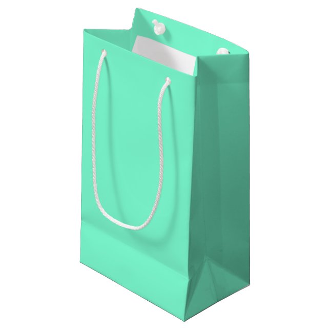 Solid Aquamarine Small Gift Bag (Front Angled)