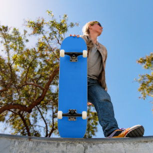 Solid Azure Blue Colour Background Skateboard