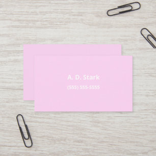 Solid Baby Pink Minimalist Business Cards