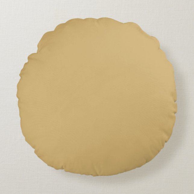 Solid Beige Round Pillow (Front)