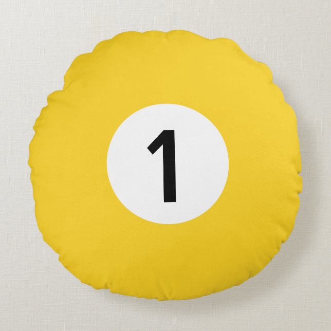 Solid Billiard Ball #1 - 100% Editable Round Pillow (Front)