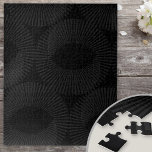 Solid Black and Grey Geometric Domino Illusion Jigsaw Puzzle<br><div class="desc">Solid Black and Dark Grey jigsaw puzzle. The puzzle has a solid black background with a dark grey geometric domino,  optical illusion design. Unusual and difficult - perfect if you're looking for one of the hardest jigsaw puzzle design styles.</div>