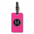Solid Black and Hot Pink with Monogram