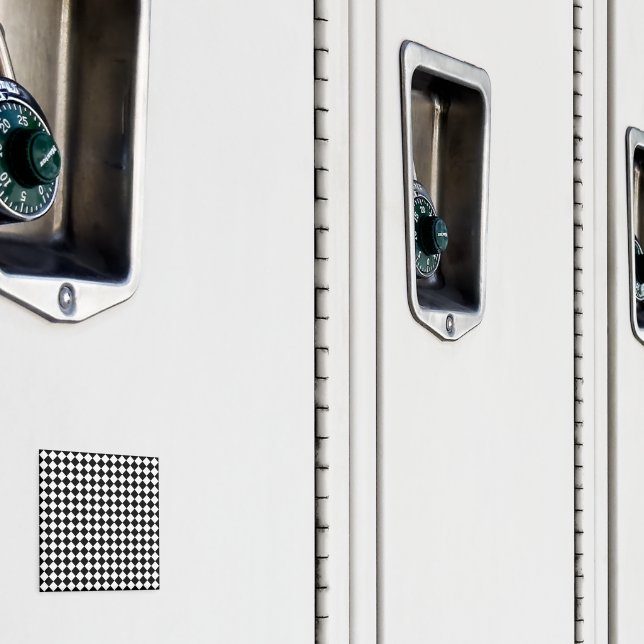 Solid Black and White Chevron Pattern 2Inch Squire Magnet (In Situ (Locker))