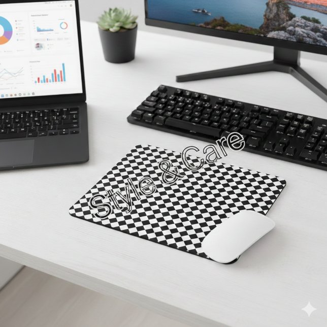 Solid Black and White Chevron Pattern Mouse Pad (Solid Black and White Chevron Pattern Mouse Pad)