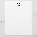 Solid Black Border Bold Letter Simple Monogram Letterhead<br><div class="desc">Solid Black Border Bold Letter Simple Monogram Letterhead</div>