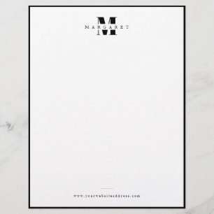 Solid Black Border Bold Letter Simple Monogram Letterhead