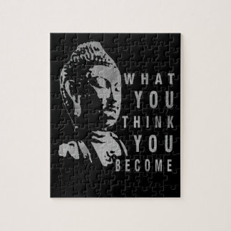 Solid Black Motivational Buddha Quote Jigsaw Puzzle