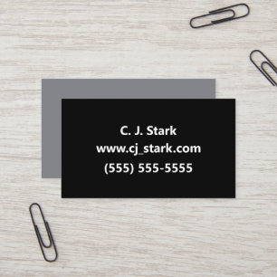 Solid Black Two-Toned Mini Business Cards