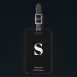 Solid Black White Monogram Name Stylish Typewriter Luggage Tag<br><div class="desc">Solid Black White Monogram Name Stylish Typewriter Luggage Tag for your travels and vacation,  customize this stylish bag tag it with your own initial monogram and name.</div>