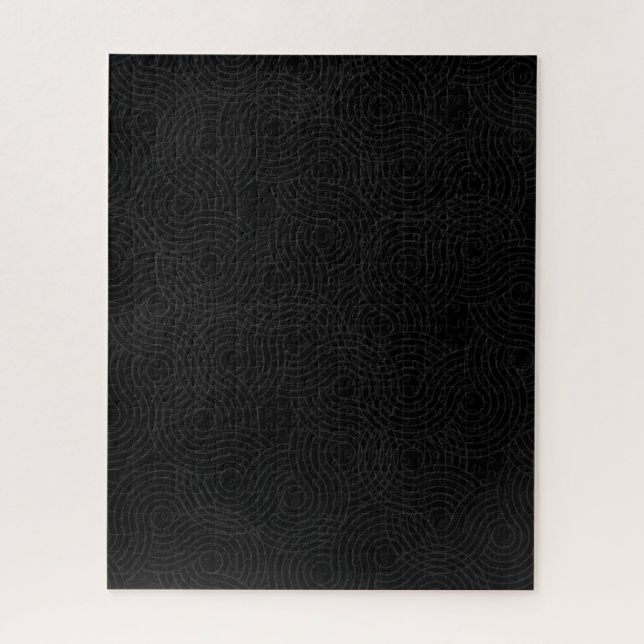 Solid Black with Dark Grey Geometric Illusion Jigsaw Puzzle (Vertical)