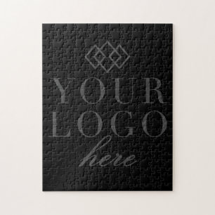 Solid Black Your Secret Message   Custom Logo Jigsaw Puzzle