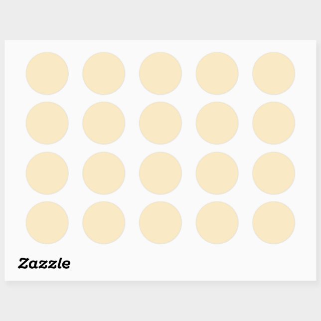 Solid blonde beige classic round sticker (Sheet)
