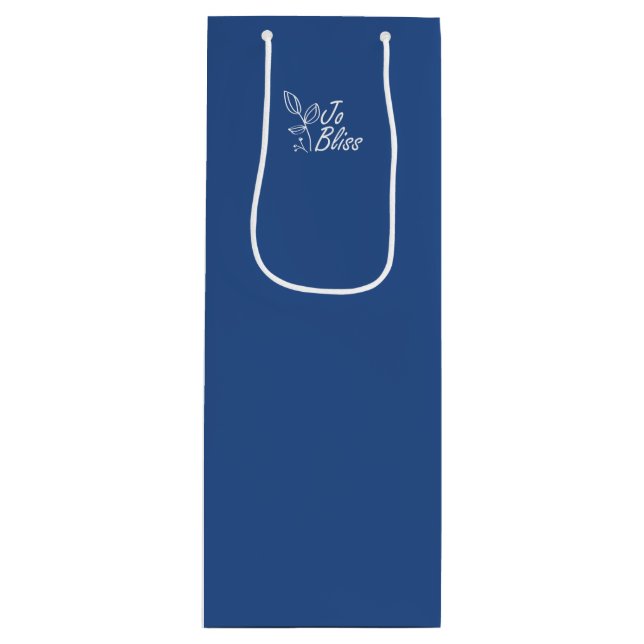 Solid Blue Promotional Gift Bag with White Logo  (Front)