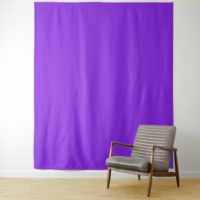 Solid Blue Purple Minimalist Plain Modern Tapestry (In Situ)