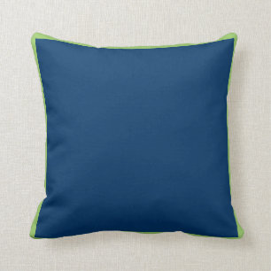 Solid Blue with green trim pillow