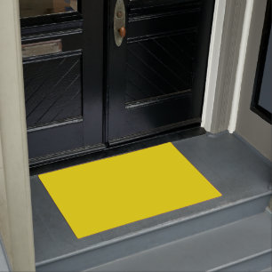 Solid bright canary yellow doormat
