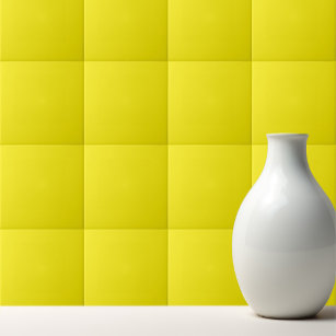 Solid bright canary yellow tile