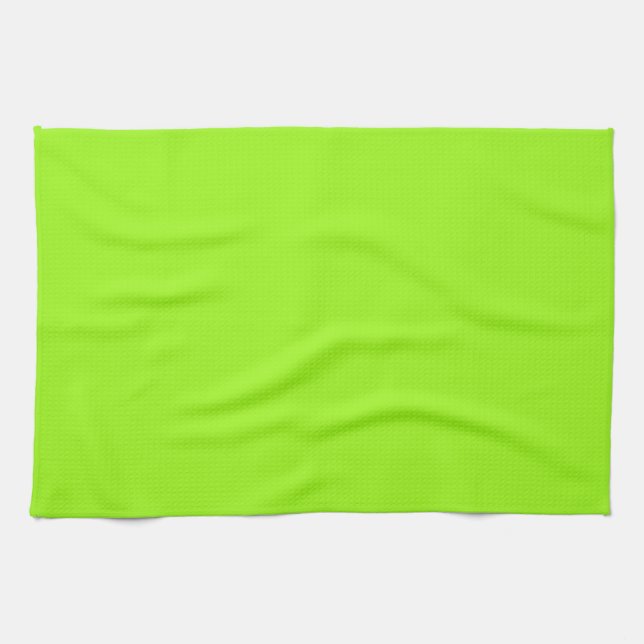 Solid Bright Chartreuse Green Kitchen Towel (Horizontal)