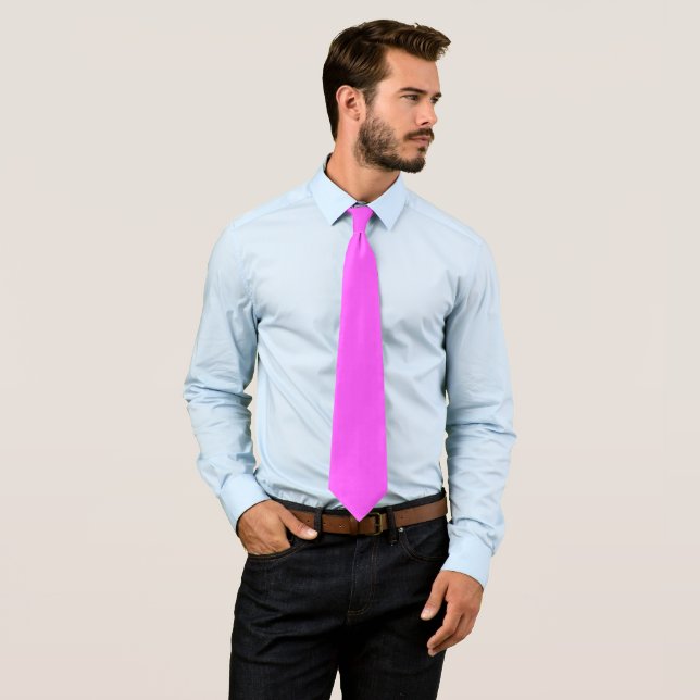 Solid Bright Fuchsia Colour Formal Neck Tie (In Situ)