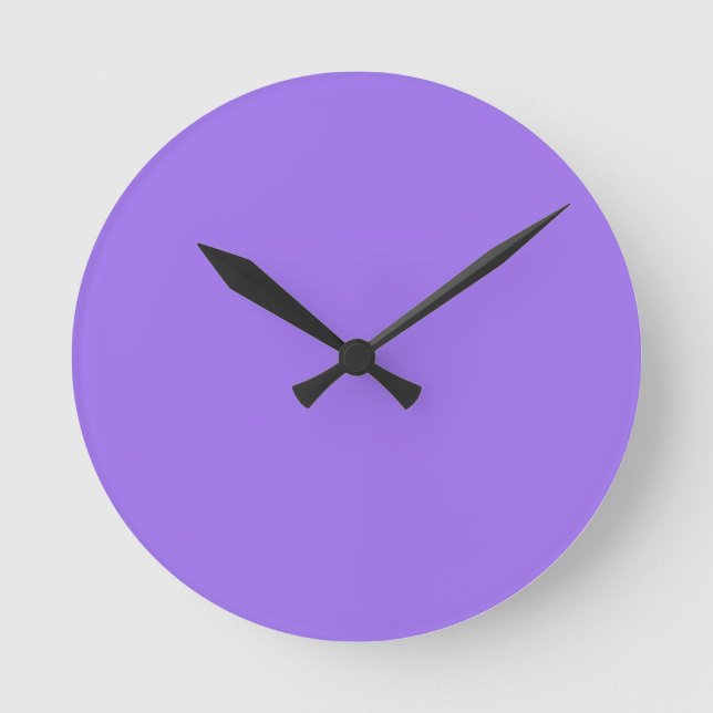 Solid Bright Lavender Purple Wall Clock (Front)