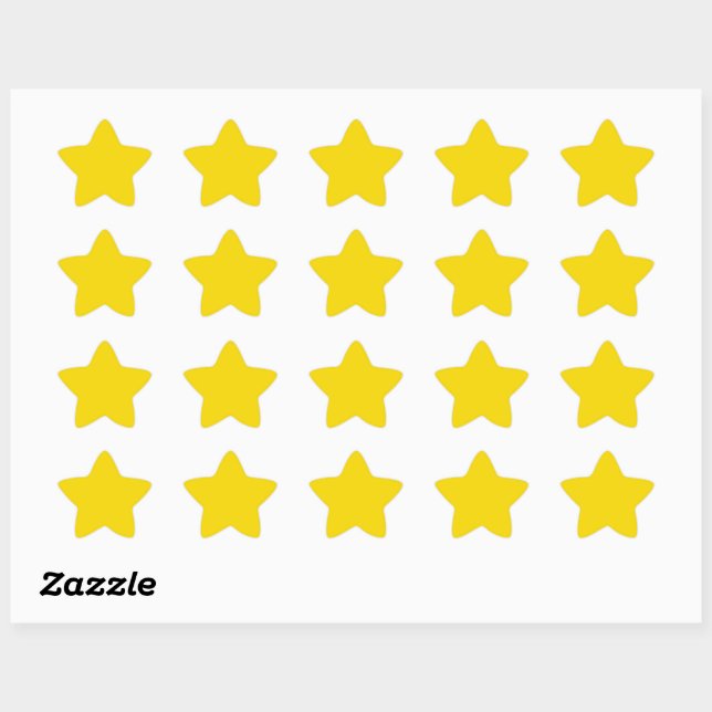Solid bright lightning yellow star sticker (Sheet)