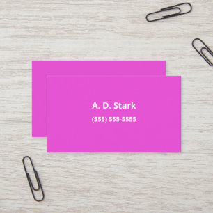 Solid Bright Pink Minimalist Business Cards