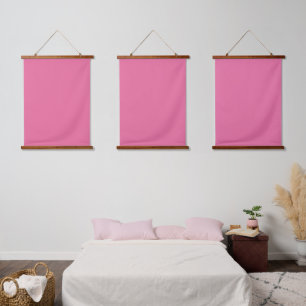 Solid Bright Pink Rose Triple Wall Tapestry Set