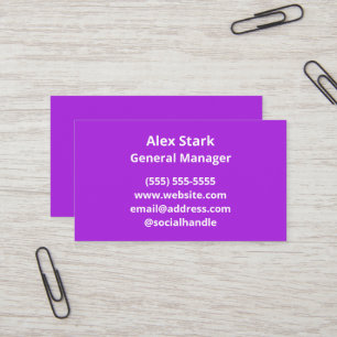 Solid Bright Purple Business Cards