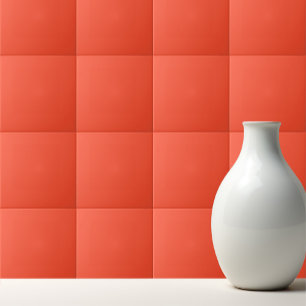Solid bright red orange tile