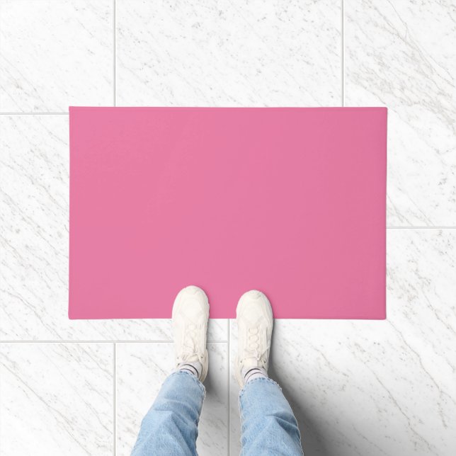 Solid Bright Rose Pink Door Mat (Indoor)