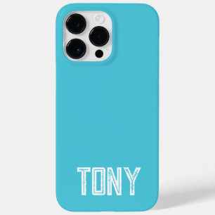 Solid Bright Sky Blue Custom Name Monogram Case-Mate iPhone 14 Pro Max Case