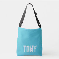 Solid Bright Sky Blue Custom Name Monogram