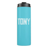 Solid Bright Sky Blue Custom Name Monogram