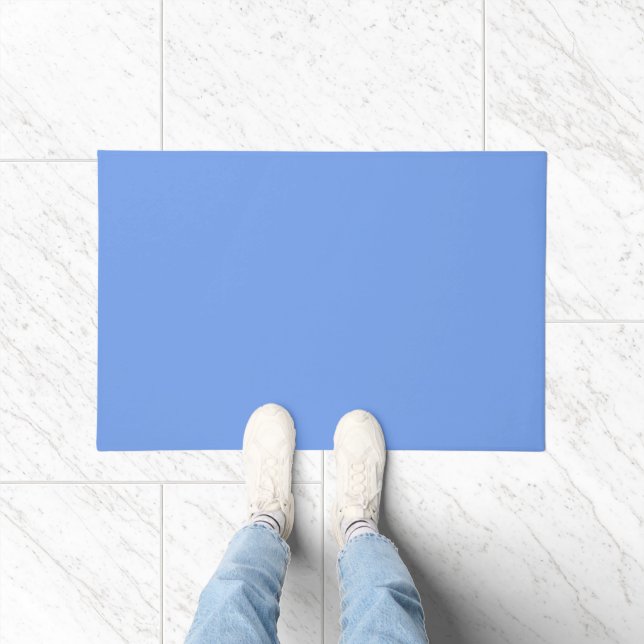 Solid Bright Sky Blue Door Mat (Indoor)