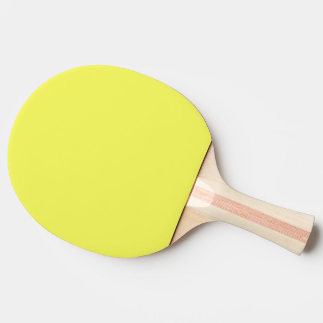 Solid bright sweet lemon yellow ping pong paddle (Side)