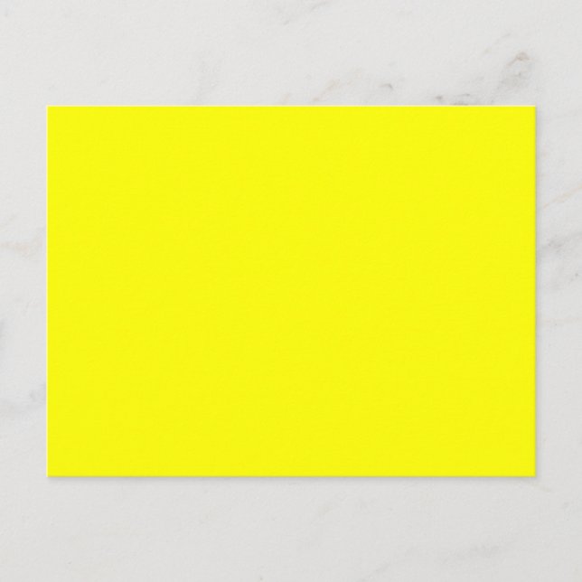 Solid Bright Yellow Perfect For A Cheerful Message Postcard (Front)