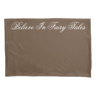 Solid Brown With Trpography Pillowcase
