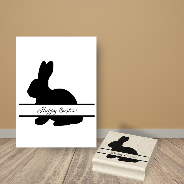 Solid Bunny Monogram Return Address Rubber Stamp (Creator Uploaded)