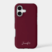 Solid Burgundy Wine Colour Chic Custom Monogram