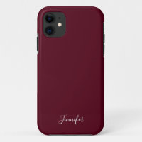 Solid Burgundy Wine Colour Chic Custom Monogram