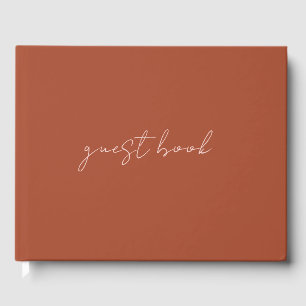 Solid Burnt Orange  Guest Book
