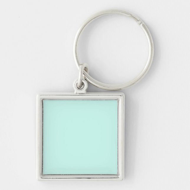 Solid cameo green mint soft turquoise keychain (Front)