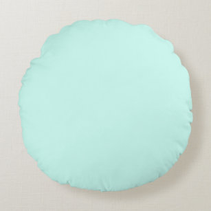 Solid cameo green mint soft turquoise round pillow