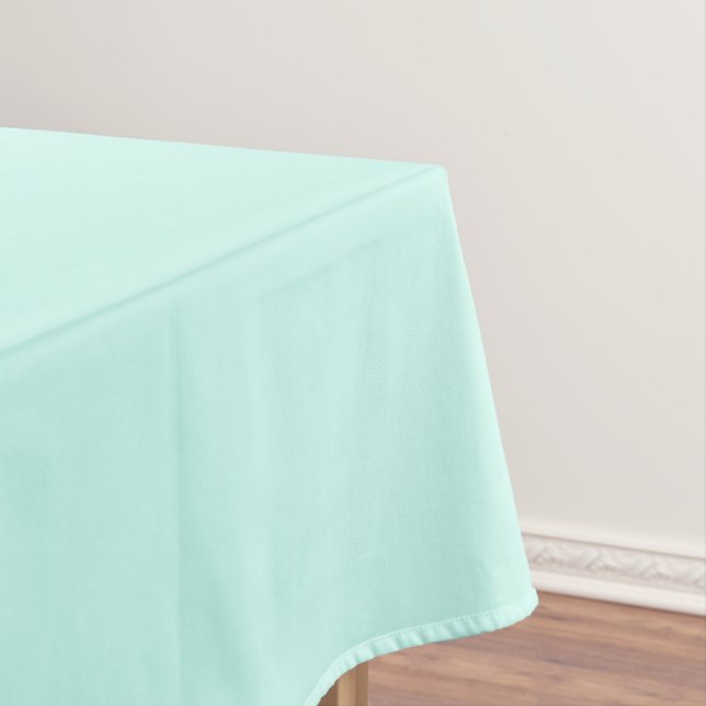 Solid cameo green mint soft turquoise tablecloth (In Situ)