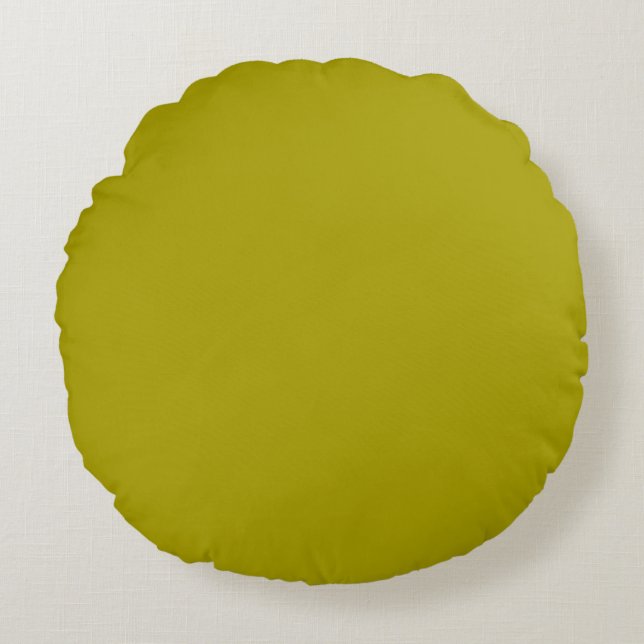 Solid Chartreuse Green Pop of Colour Round Pillow (Front)