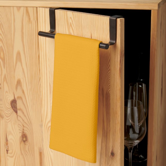 Solid cheese orange kitchen towel (Thirds Fold)