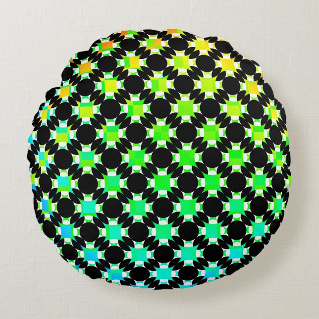 Solid Circle Cross by Kenneth Yoncich Round Pillow (Front)